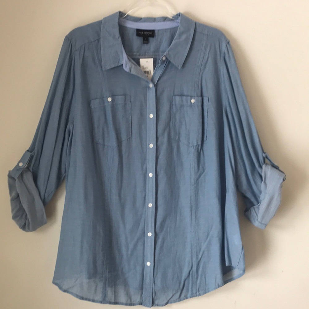 Lane Bryant Light Blue Button Down Shirt